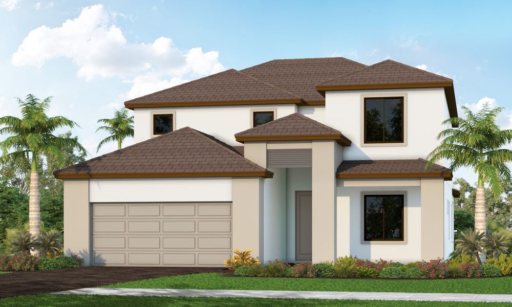 Representative exterior photo of a completed home built from the Bright Star by Neal Communities in Palm Grove, Bradenton, FL (Image 4). Representative exterior photo of a completed home built from the Bright Star by Neal Communities in Palm Grove, Bradenton, FL (Image 4).