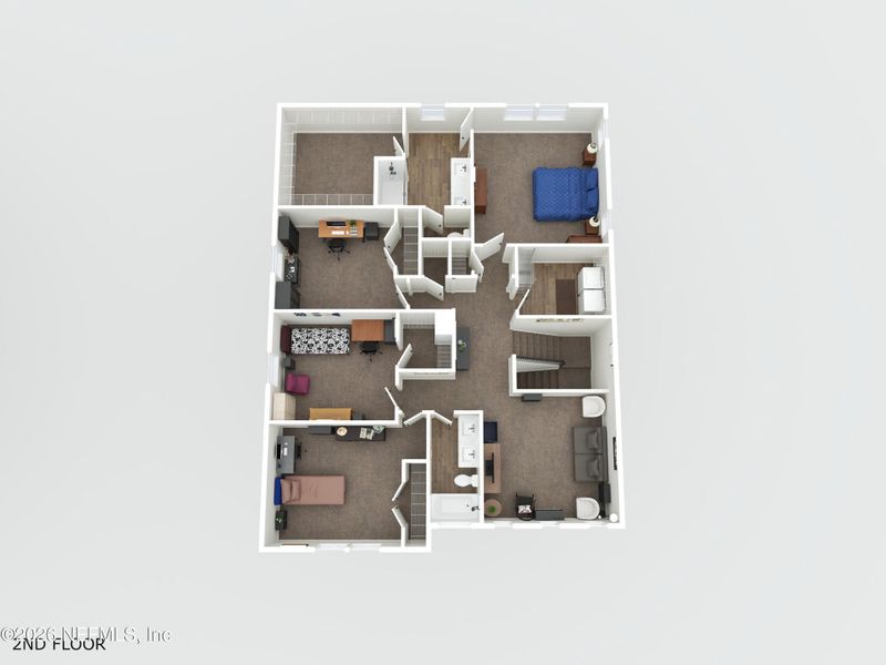 2D floor plan layout of this home in Woodbridge, Fernandina Beach, FL (Image 7).