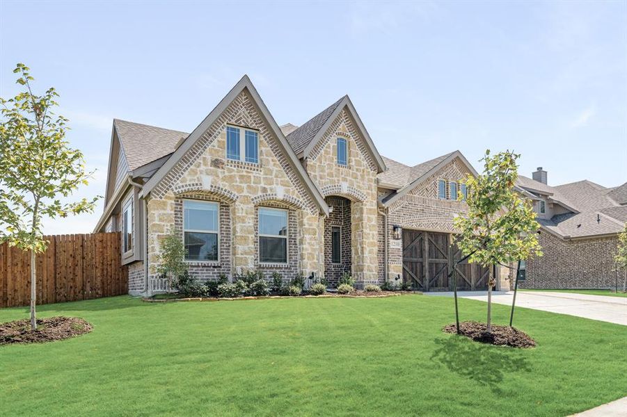 Front exterior of a new home in Villages of Walnut Grove, Midlothian, TX, highlighting curb appeal (Image 24).