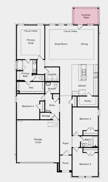 Additional Highlights Include: 12" pop-up ceilings at great room, dining, and primary suite. Additional Highlights Include: 12" pop-up ceilings at great room, dining, and primary suite.