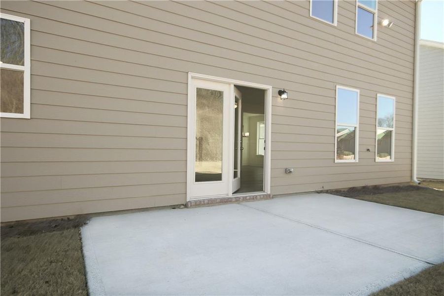 Exterior details and patio area of a home in Clark Farms, Flowery Branch (Image 4). Exterior details and patio area of a home in Clark Farms, Flowery Branch (Image 4).