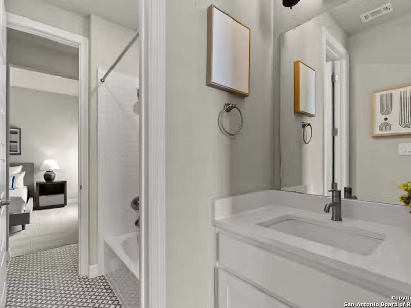 Furnished interior view inside a new home in Potranco Oaks, Castroville (Image 28).