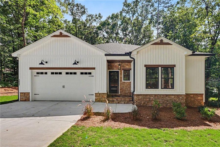 Front exterior of a new home in , Hiram, GA, highlighting curb appeal (Image 2). Front exterior of a new home in , Hiram, GA, highlighting curb appeal (Image 2).