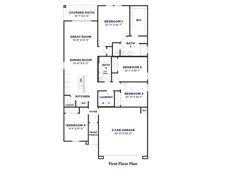 2D floor plan layout of this home in Quail Ranch, San Tan Valley, AZ (Image 4).