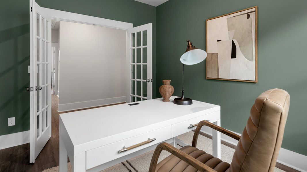 Representative furnished interior of a home built from the DARBY by D.R. Horton in Indigo Preserve, Leland (Image 8).