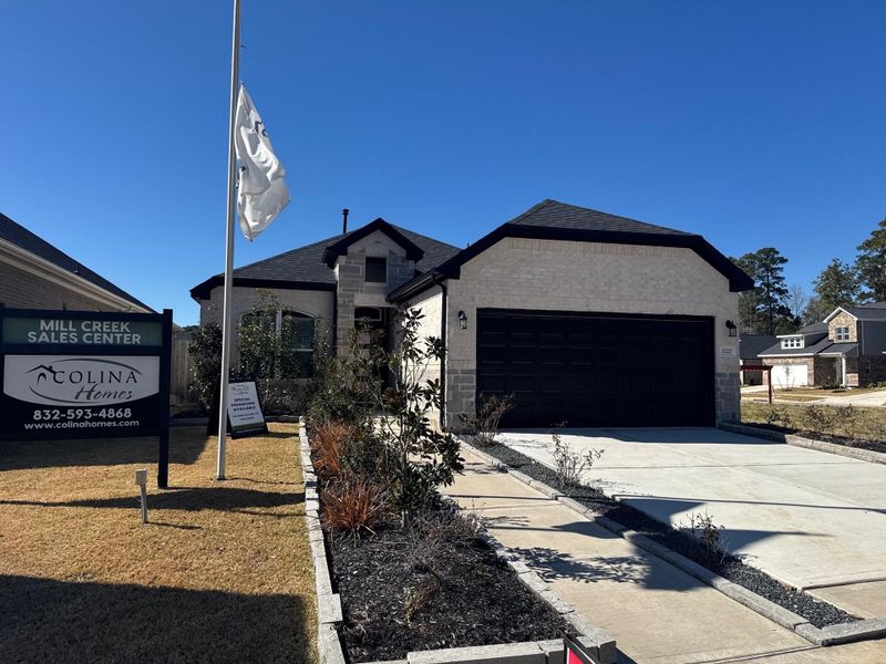 Front exterior of a new home in Splendora Fields, Splendora, TX, highlighting curb appeal (Image 22).