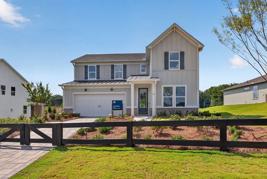 Representative exterior photo of a completed home built from the Wynfield by Pulte Homes in Everhour, Newnan, GA (Image 27).