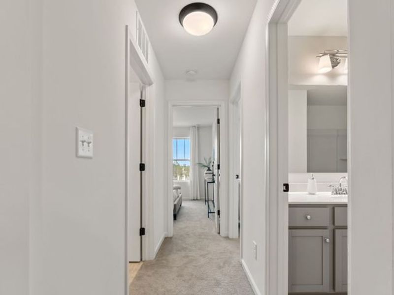 Representative furnished interior of a home built from the Haven TH by True Homes in Village Heights TH, Greensboro (Image 20).
