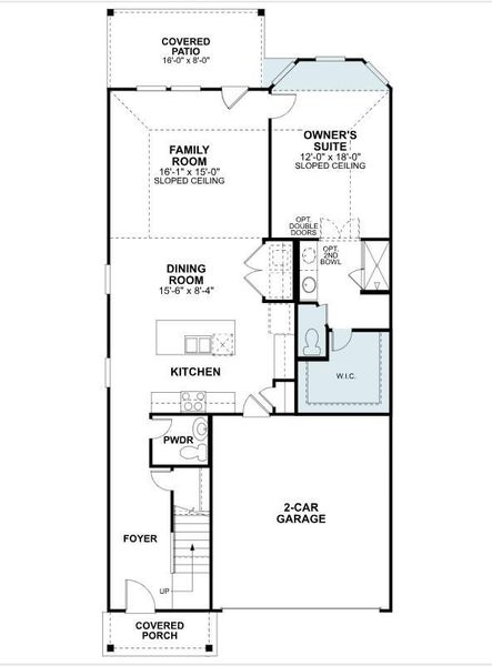 2D floor plan layout of this home in Lone Star Landing, Montgomery, TX (Image 4).