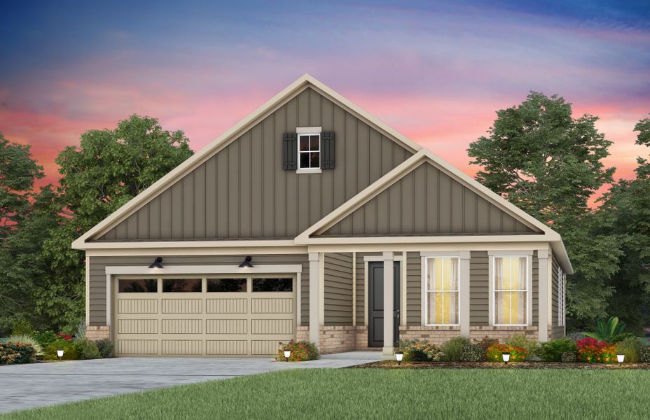 Front exterior of a new home in Forest Creek, Waxhaw, NC, highlighting curb appeal (Image 33).