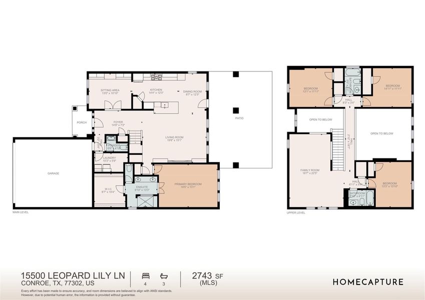 2D floor plan layout of this home in ARTAVIA: Fairway Collection, Conroe, TX (Image 5).