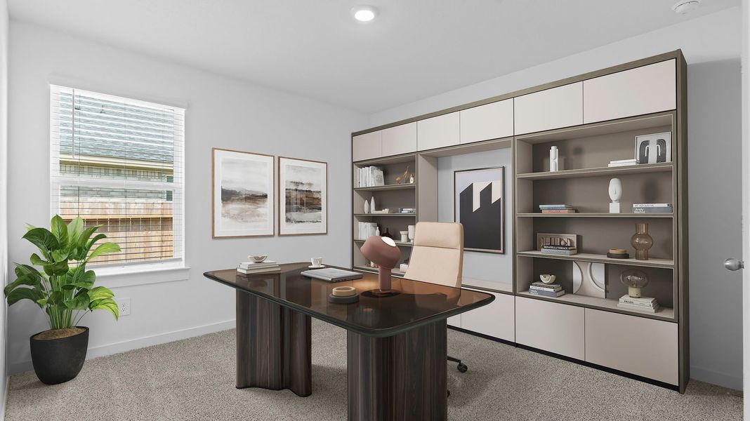 Furnished interior view inside a new home in Caldwell Crossing, Iowa Colony (Image 12).
