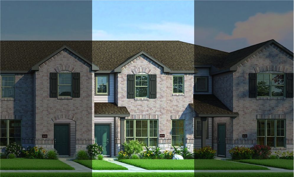 Crockett with Elevation 6A Stone Exterior 2023 Townhomes