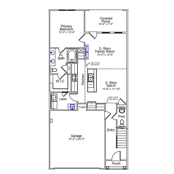 2D floor plan layout of this home in Grand Park, Leland, NC (Image 3).