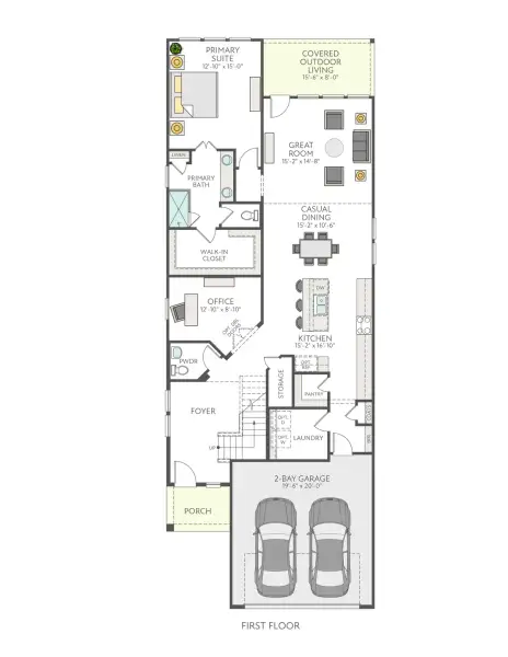 2D floor plan layout of this home in Terrace Collection At Turner's Crossing, Buda, TX (Image 3).
