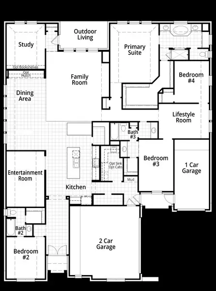 2D floor plan layout of this home in Saddle Star Estates, Rockwall, TX (Image 4). 2D floor plan layout of this home in Saddle Star Estates, Rockwall, TX (Image 4).