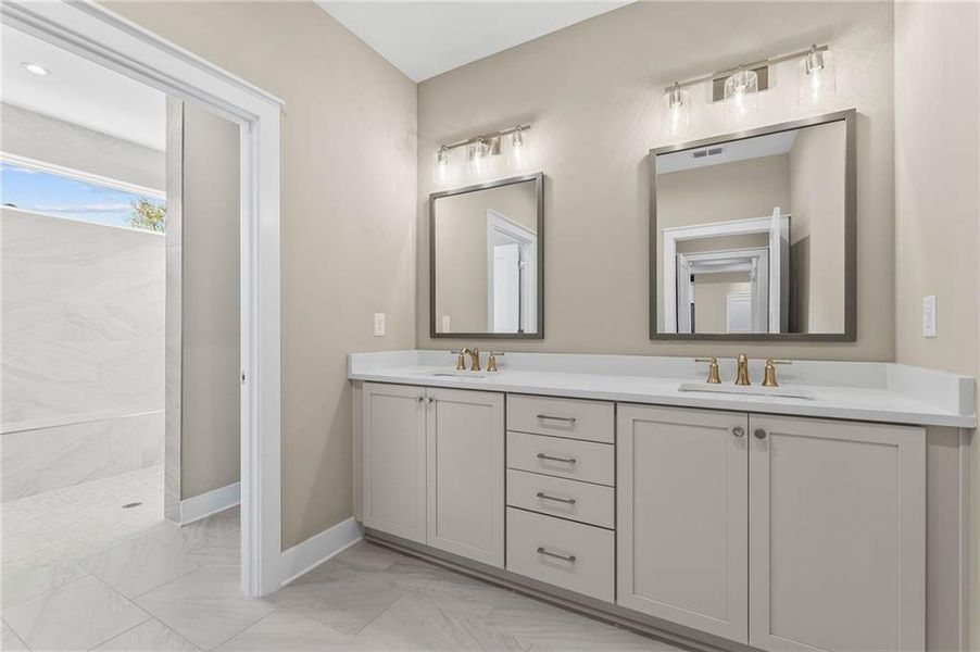 Furnished interior view inside a new home in The Courtyards by The Manor, Alpharetta (Image 15). Furnished interior view inside a new home in The Courtyards by The Manor, Alpharetta (Image 15).