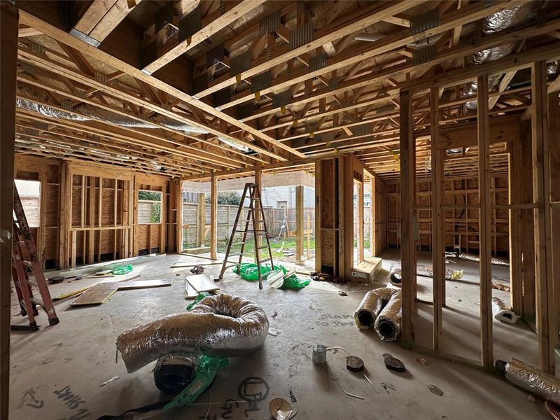 View of living room. Construction phase as of November 13, 2024.