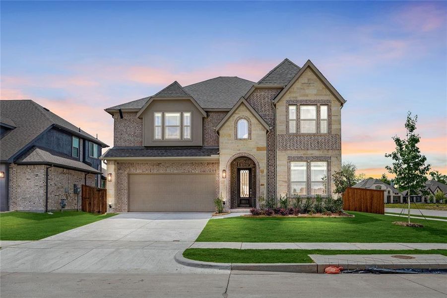 Front exterior of a new home in Liberty, Melissa, TX, highlighting curb appeal (Image 1). Front exterior of a new home in Liberty, Melissa, TX, highlighting curb appeal (Image 1).
