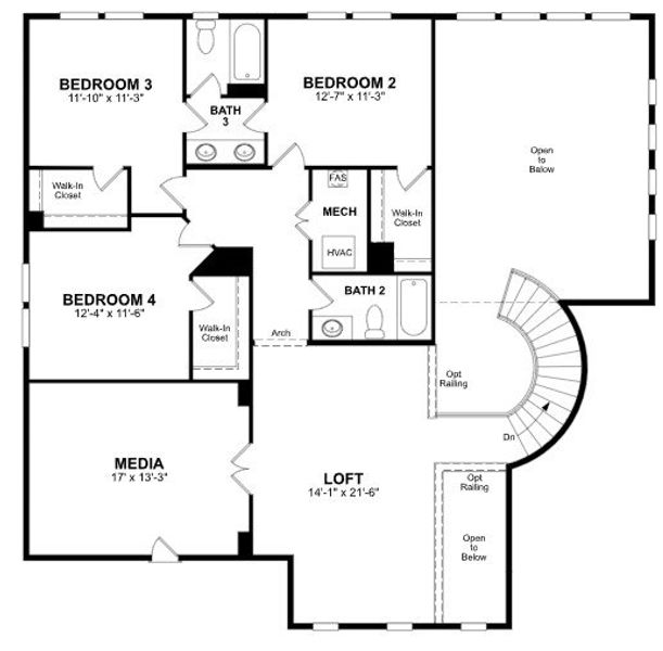 2D floor plan layout of this home in Heath Golf and Yacht Club, Heath, TX (Image 4).