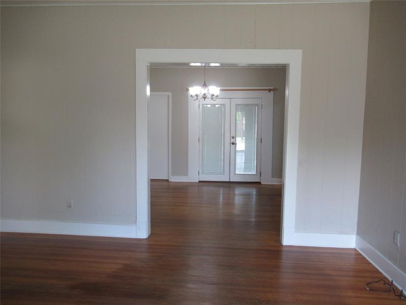 Living area showing dining room entryway