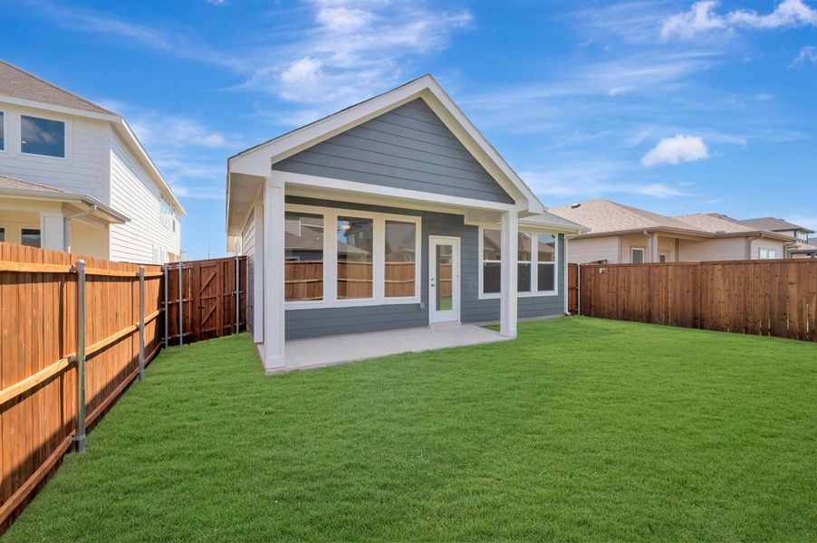 Exterior details and patio area of a home in The Meadows, Denton (Image 3).