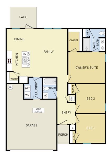 2D floor plan layout of this home in McCarthy Estates, Defuniak Springs, FL (Image 5).
