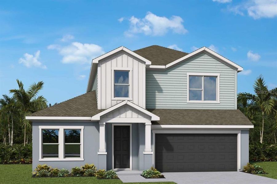 Front exterior of a new home in Waterset Classic Series, Apollo Beach, FL, highlighting curb appeal (Image 1). Front exterior of a new home in Waterset Classic Series, Apollo Beach, FL, highlighting curb appeal (Image 1).
