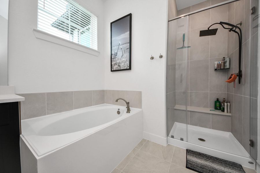 Furnished interior view inside a new home in Meridiana Courtyard Collection, Manvel (Image 32).
