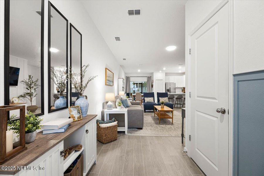 Furnished interior view inside a new home in Shearwater: Affordable Luxury Townhomes, St. Augustine (Image 22).