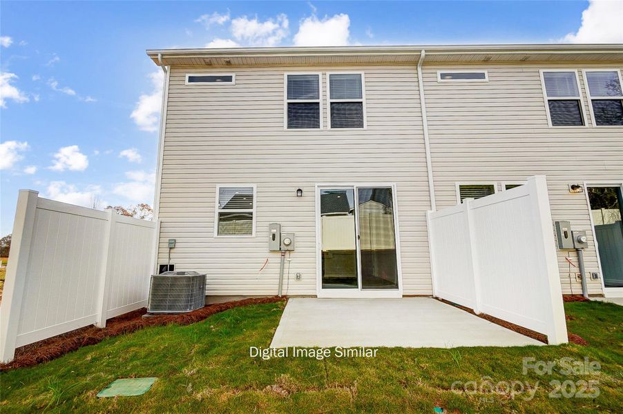 Exterior details and patio area of a home in Hedgecliff Townes, Kannapolis (Image 3). Exterior details and patio area of a home in Hedgecliff Townes, Kannapolis (Image 3).