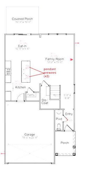 2D floor plan layout of this home in Central Creek, Goose Creek, SC (Image 5).