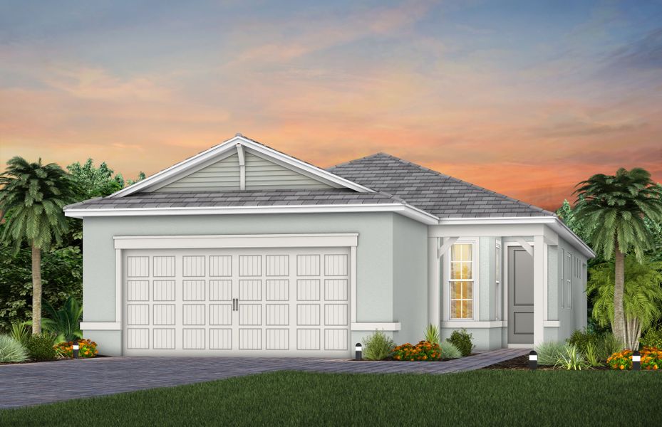 Representative exterior photo of a completed home built from the Flagstone by DiVosta in BeachWalk by Manasota Key, Englewood, FL (Image 15).