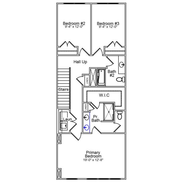 2D floor plan layout of this home in Edwards Station, Taylors, SC (Image 3).