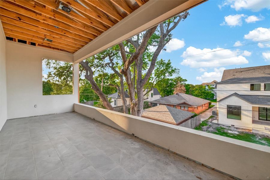 Another view of the primary balcony