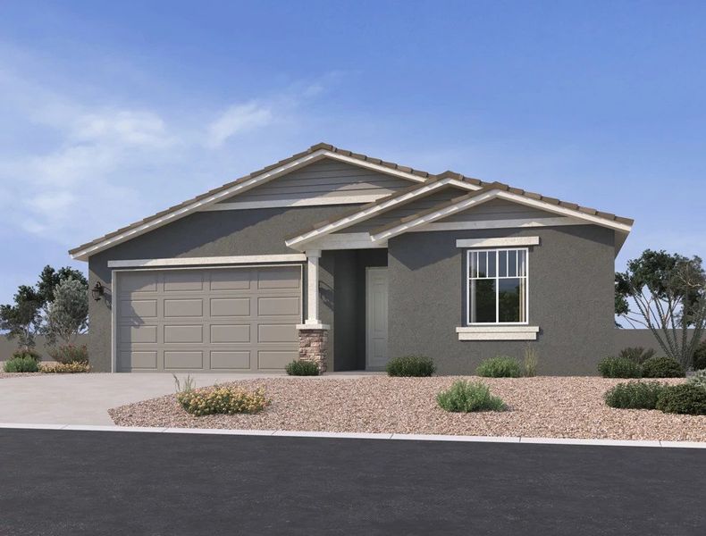 Representative exterior photo of a completed home built from the Larkspur by Ashton Woods in Skyline Village, San Tan Valley, AZ (Image 2).