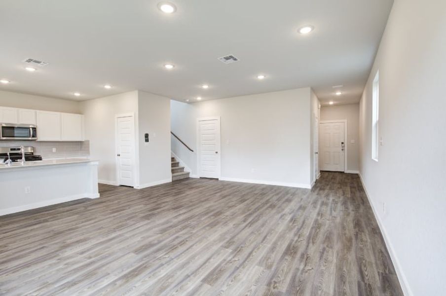 A large empty room. A large empty room.