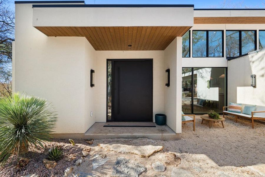 Exterior details and patio area of a home in , Austin (Image 2). Exterior details and patio area of a home in , Austin (Image 2).