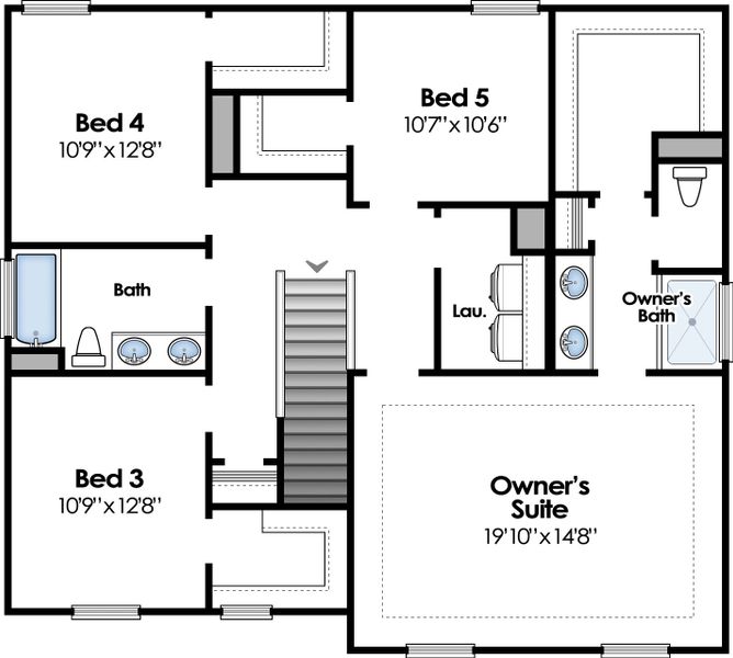 2D floor plan layout for the Adger by Hurricane Builders in Amber Hill, West Columbia, SC (Image 4).