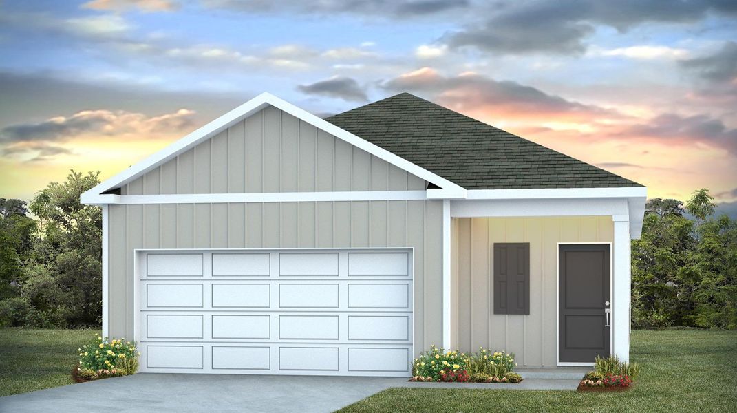 Representative exterior photo of a completed home built from the Downing by D.R. Horton in Sease's Pond, Gilbert, SC (Image 4). Representative exterior photo of a completed home built from the Downing by D.R. Horton in Sease's Pond, Gilbert, SC (Image 4).