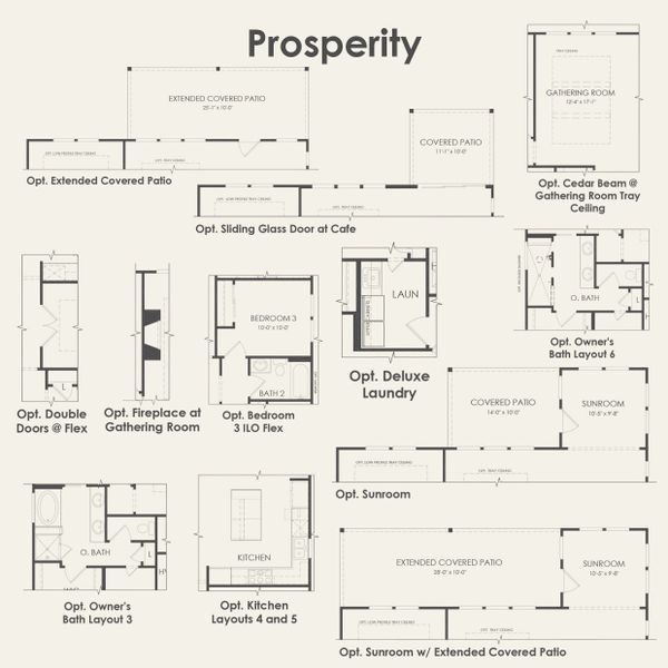 2D floor plan layout for the Prosperity by Del Webb in Del Webb Sonoma Verde, Rockwall, TX (Image 4).