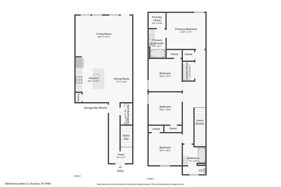 2D floor plan layout of this home in Legacy Park, Houston, TX (Image 4).
