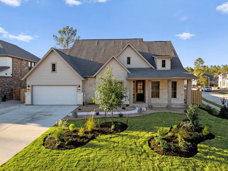 Front exterior of a new home in Colton, Montgomery, TX, highlighting curb appeal (Image 25).