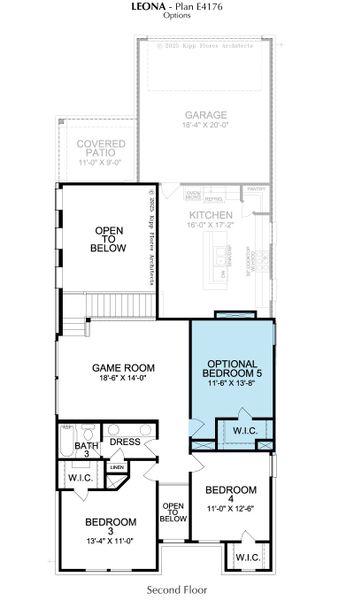 2D floor plan layout for the Leona by Landon Homes in Fields - East Village, Frisco, TX (Image 28). 2D floor plan layout for the Leona by Landon Homes in Fields - East Village, Frisco, TX (Image 28).