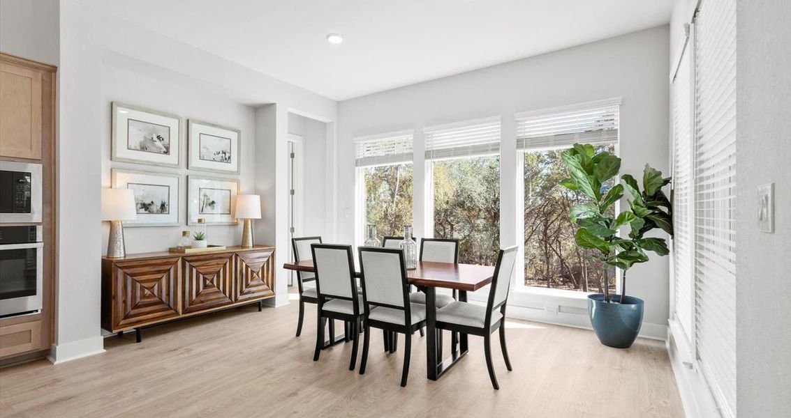 Representative furnished interior of a home built from the Draco by Chesmar Homes in The Grove at Blackhawk, Pflugerville (Image 8).