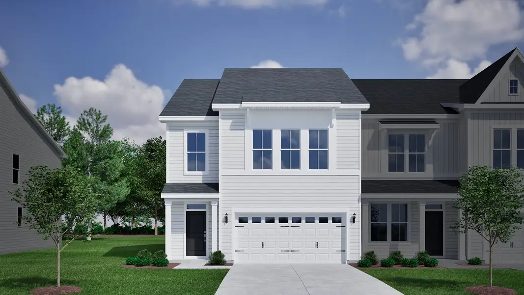 Front exterior of a new home in Grand Park, Leland, NC, highlighting curb appeal (Image 1). Front exterior of a new home in Grand Park, Leland, NC, highlighting curb appeal (Image 1).