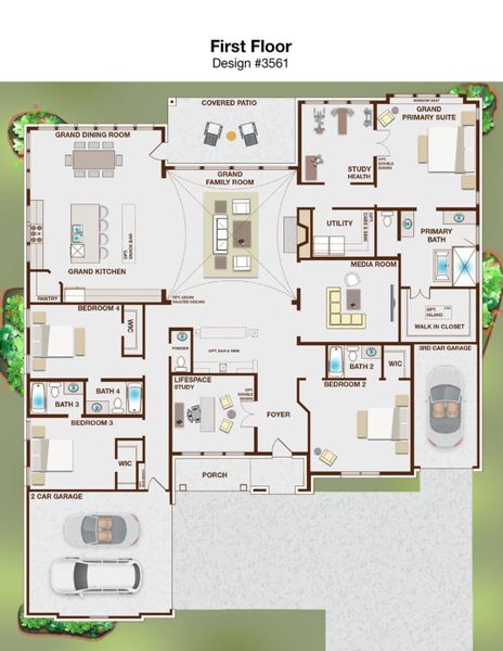 2D floor plan layout of this home in Heath Golf & Yacht Club, Heath, TX (Image 5). 2D floor plan layout of this home in Heath Golf & Yacht Club, Heath, TX (Image 5).
