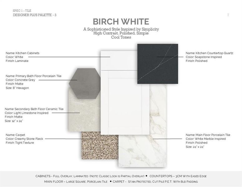 Farmhouse Look Palette 3: Palette Selection (*Artist rendering used for illustration purposes only.)