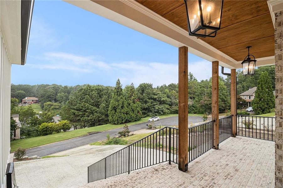 Exterior details and patio area of a home in , White (Image 38).