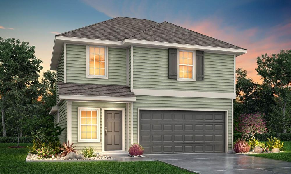 Front exterior of a new home in Cliffstone Hills, Conroe, TX, highlighting curb appeal (Image 1). Front exterior of a new home in Cliffstone Hills, Conroe, TX, highlighting curb appeal (Image 1).